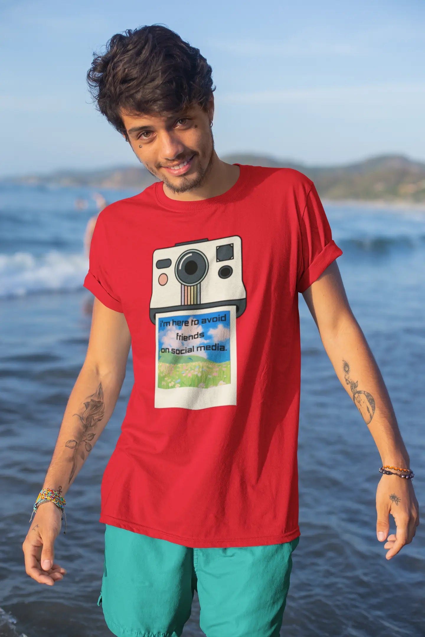 I'm here to avoid friends on social media t-shirt