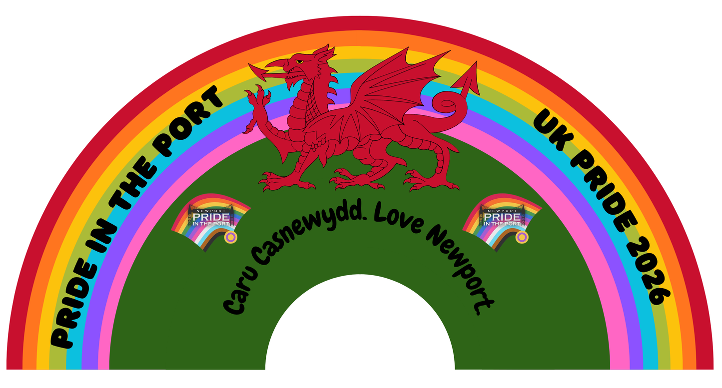 XL Pride Clacking Fan – Newport 2026 Edition | Caru Casnewydd Rainbow Festival Fan