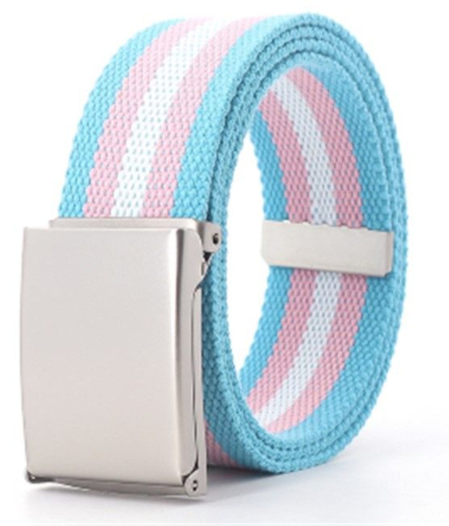 Transgender pride webbing belt