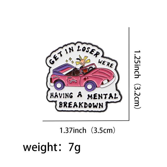 Mental Breakdown Enamel Pin Badge