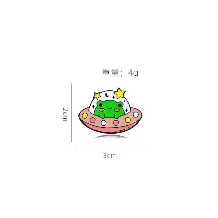 Frog in Spaceship Enamel Pin Badge