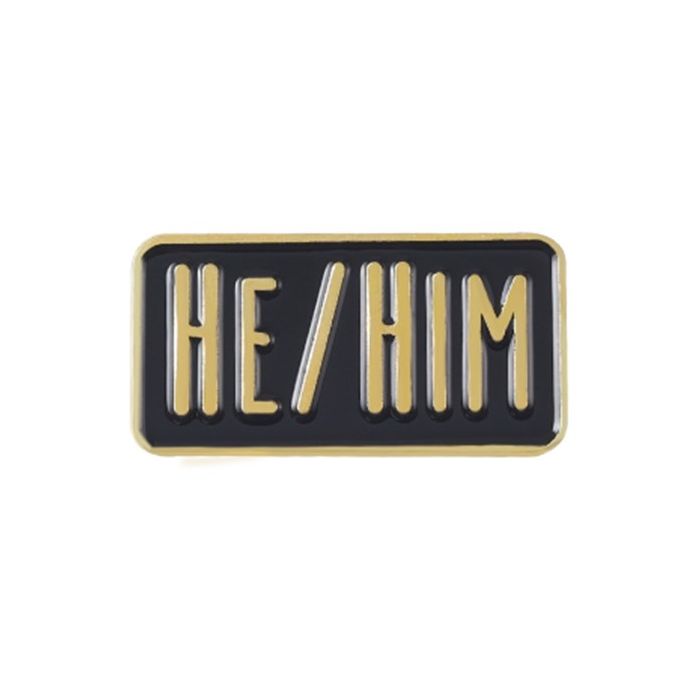 HE/HIM Pronoun Enamel Pin Badge