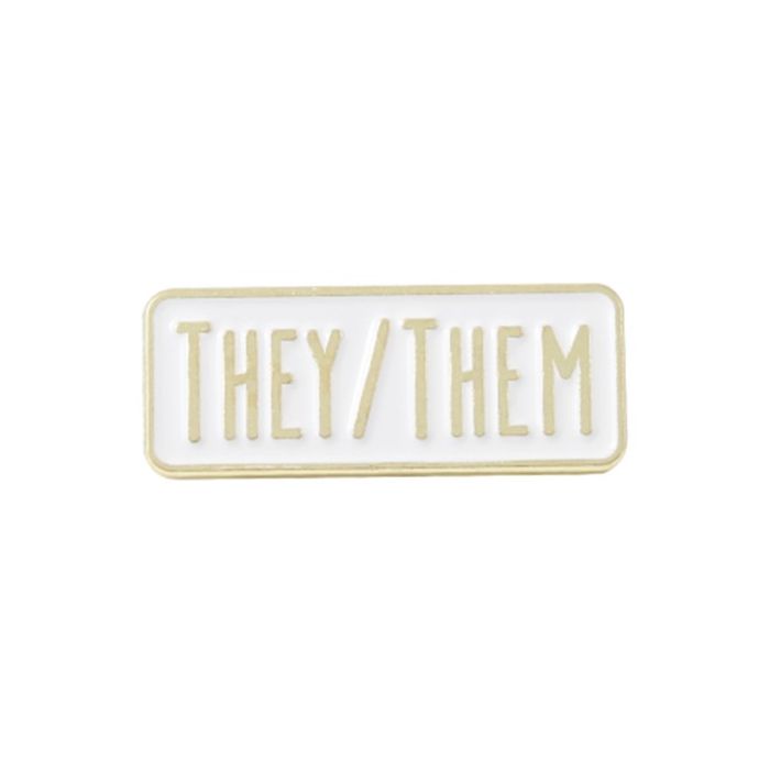 THEY/THEM Pronoun Enamel Pin Badge