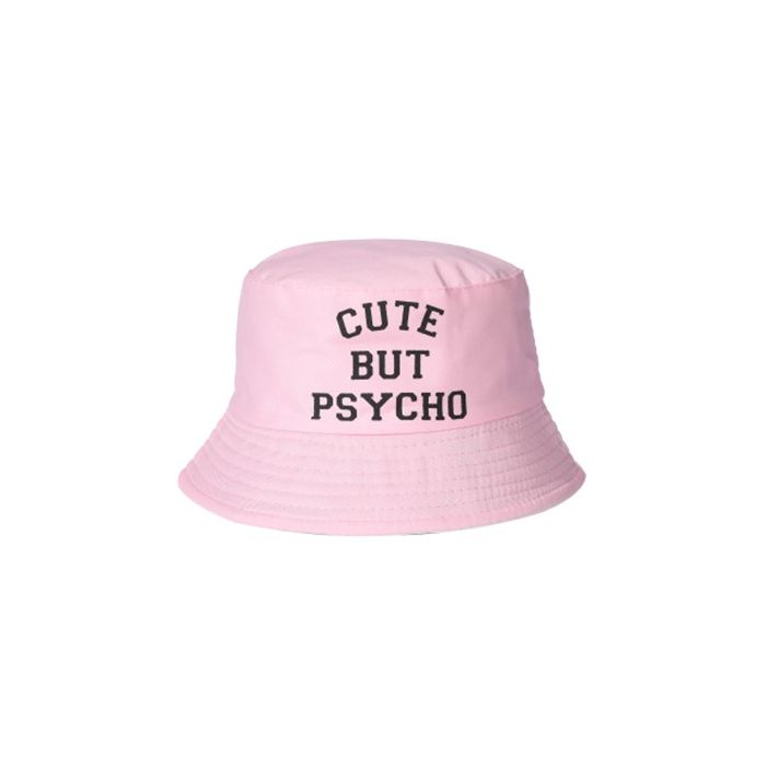 Kids “Cute But Psycho” Pink Bucket Hat