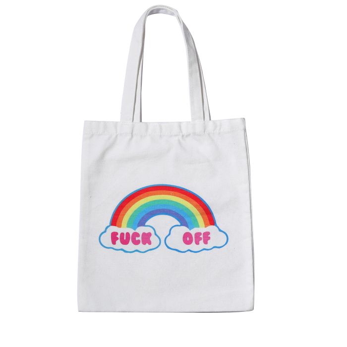 Rainbow F Off Canvas Tote Bag