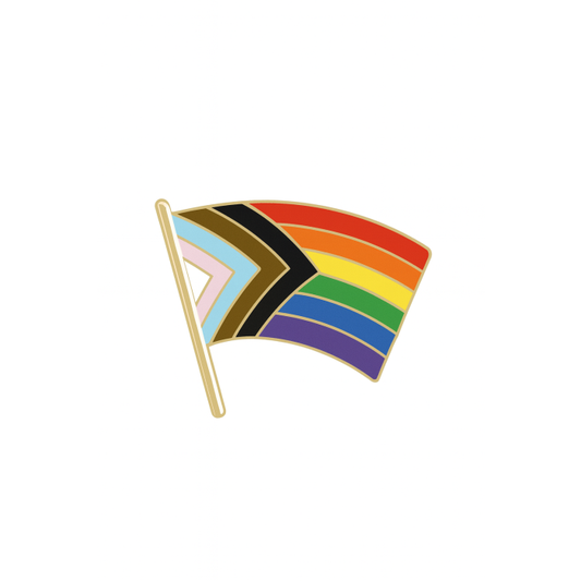 Progress Pride Flag Enamel Pin Badge (Flag Shape)