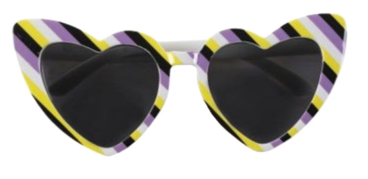 Non-Binary Pride Heart Shaped Sunglasses