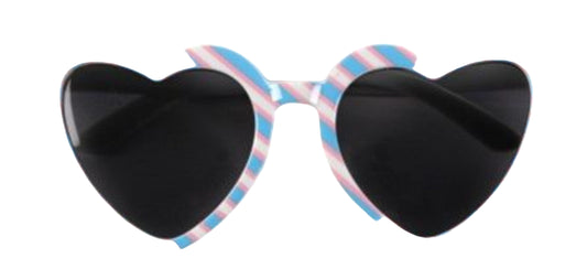 Transgender pride heart shaped sunglasses