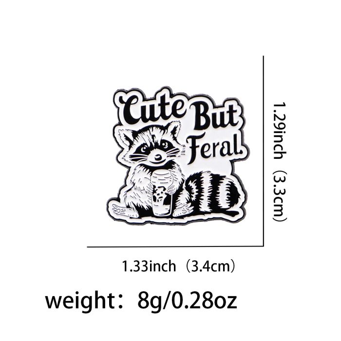 Cute But Feral Raccoon Enamel Pin Badge