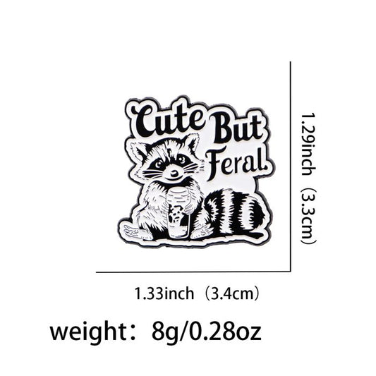 Cute But Feral Raccoon Enamel Pin Badge
