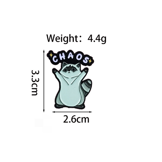 Chaos Raccoon Enamel Pin Badge