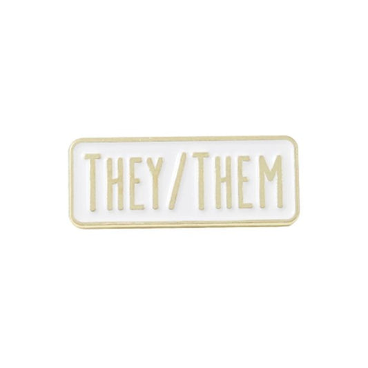 THEY/THEM Pronoun Enamel Pin Badge