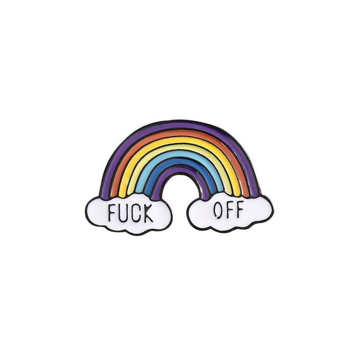 Fuck Off Rainbow Enamel Pin Badge