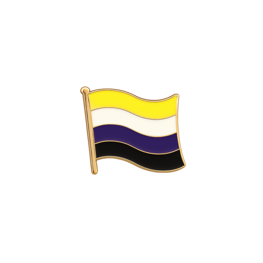 Non-Binary Flag Enamel Pin Badge (Flag Shape)