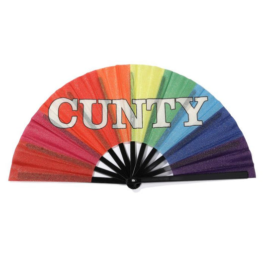 Rainbow Glistening Cunty Clack Fan