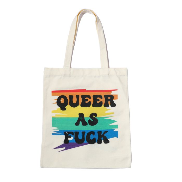 Queer as F Canvas Tote Bag – Pride Statement Bag