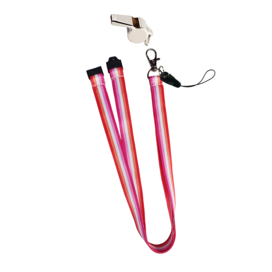 Lesbian colours lanyard with whistle
