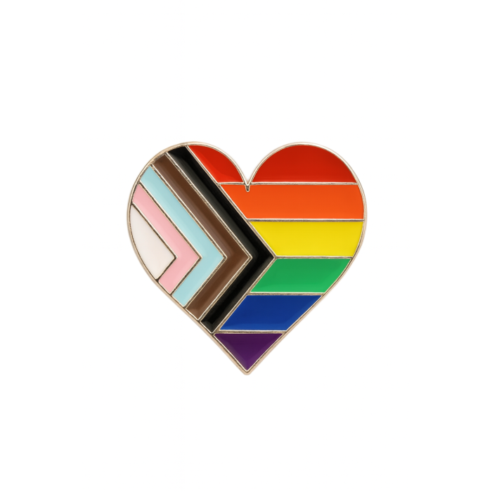 Heart Progress Pride Enamel Pin Badge